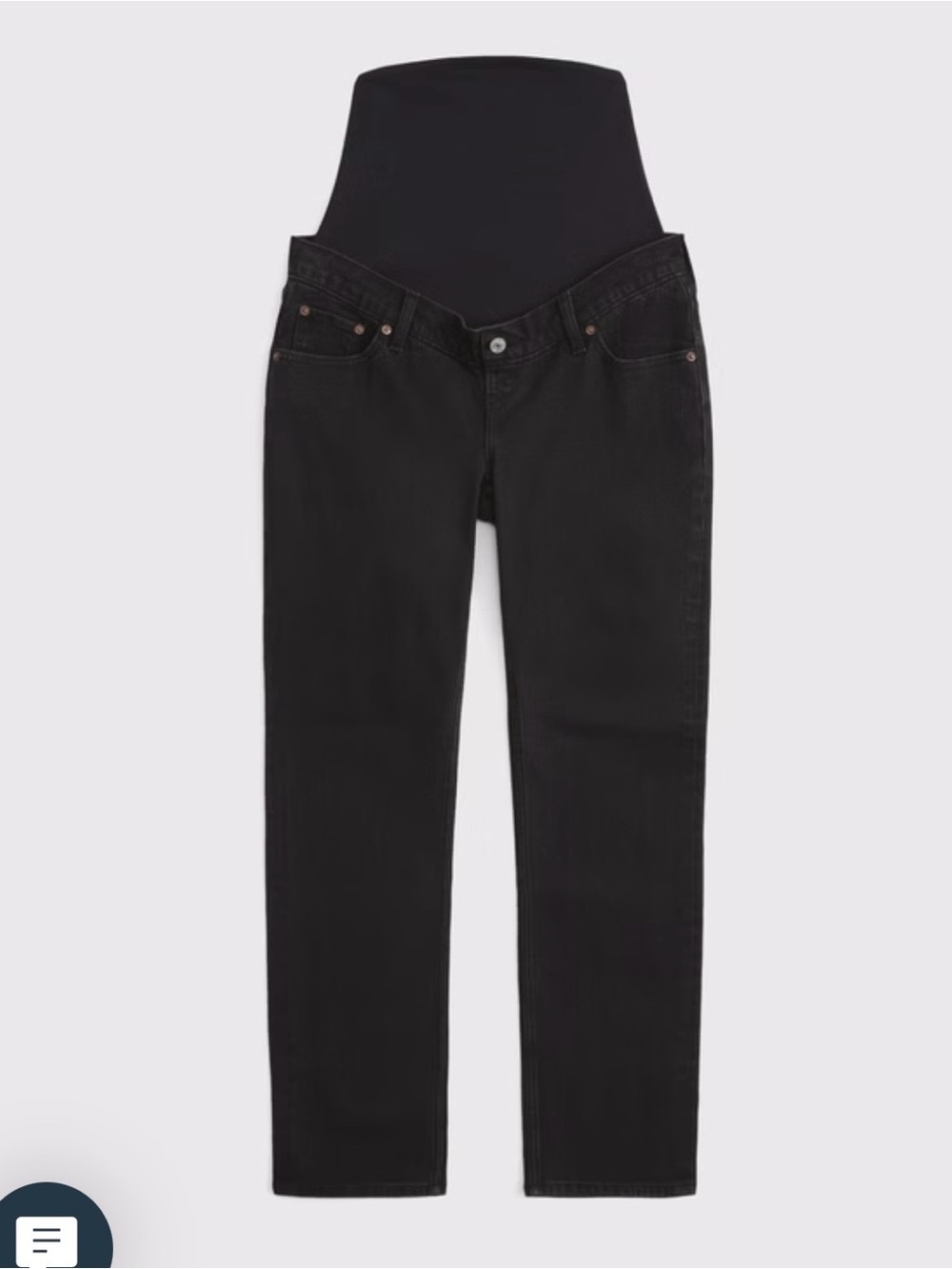Abercrombie & Fitch Black Straight-Leg Maternity Jeans - 2 short